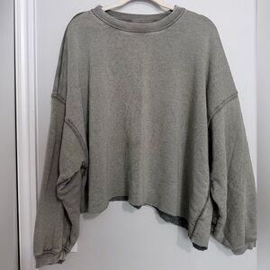 Aerie Sage Green Cropped Crewneck
